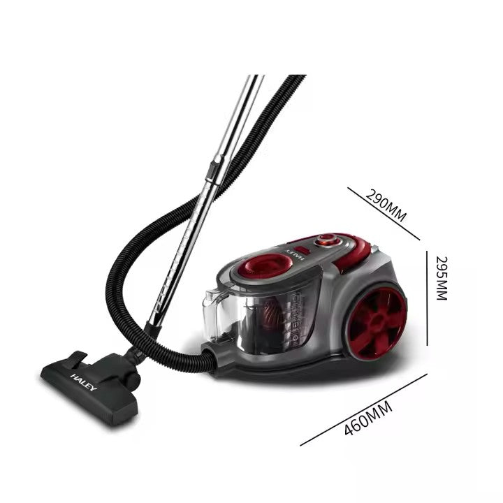Aspirator fara sac HALEY 2L,1200W, Aspirator de praf Aspirator puternic cu fir, de calitate, cu ciclon, Rosu/Gri