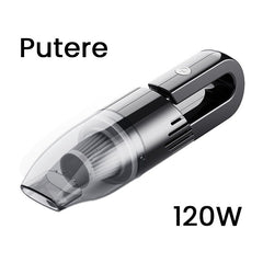 Aspirator Auto cu Incarcare Wireless, Kadeny, Aspirator Vacuum pentru Masina Casa, cu dubla utilizare, Putere 120W, 30 x 7.5 x 7.5 cm, Negru