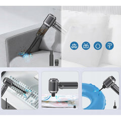 Aspirator Portabil Auto, Kadeny, pentru Casa si Masina, 3 Viteze, Incarcator Tip-C cu Incarcare Rapida, Tub Prelungitor, 2000mAh, 7 Capete de Aspirare si Suflare, 21x20x6.5 cm, Negru