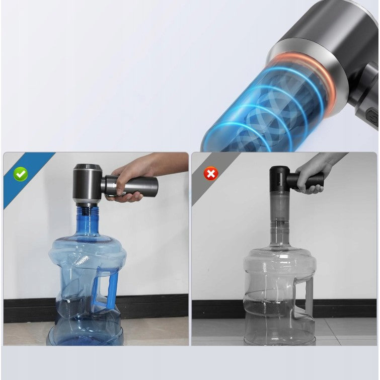 Aspirator Portabil Auto, Kadeny, pentru Casa si Masina, 3 Viteze, Incarcator Tip-C cu Incarcare Rapida, Tub Prelungitor, 2000mAh, 7 Capete de Aspirare si Suflare, 21x20x6.5 cm, Negru