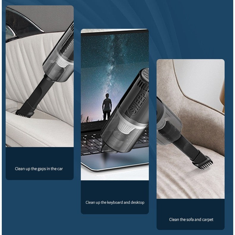 Aspirator Portabil Fara Fir, Kadeny, Tip Pistol K7, Pentru Casa si Masina, Incarcare USB, Autonomie 30 Min, 36 x 17 cm, Negru