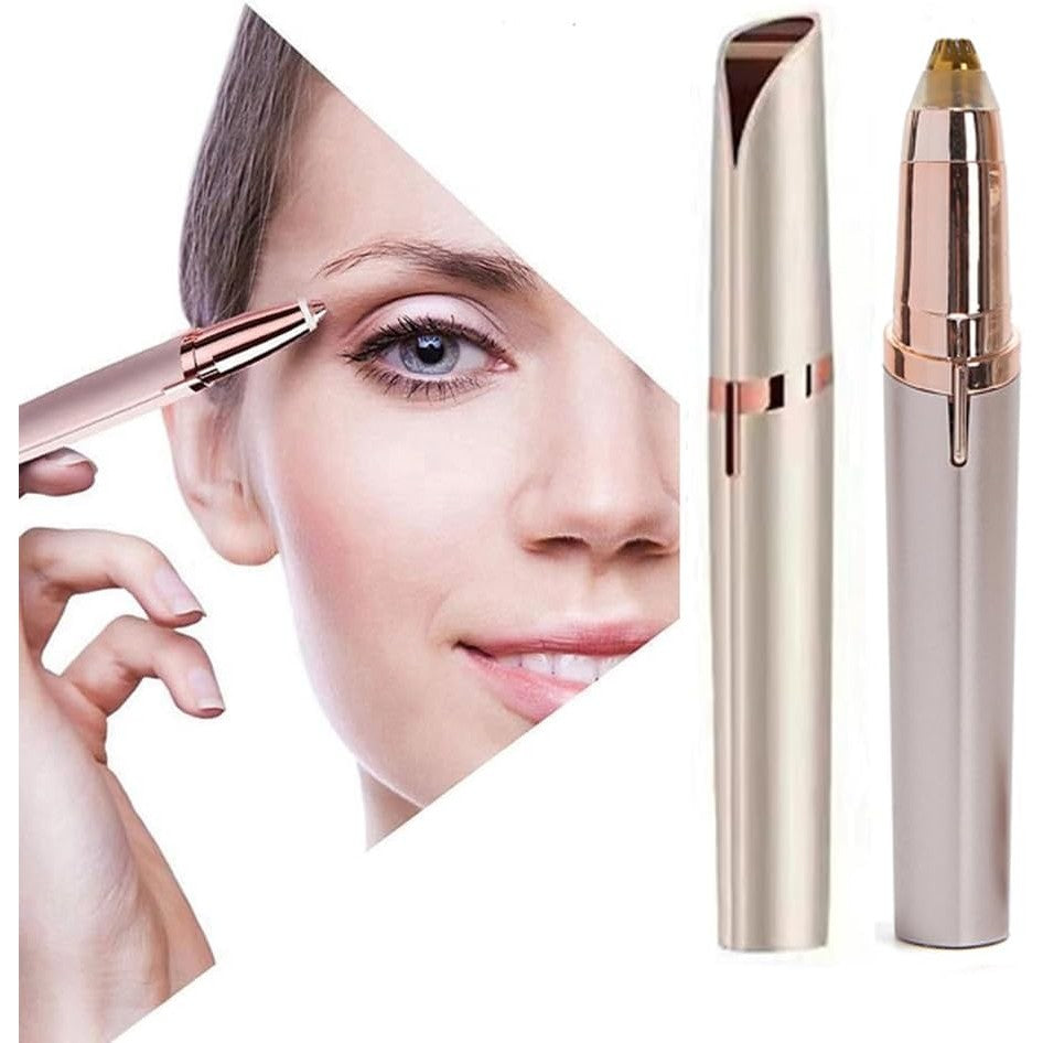 Trimmer Facial, Kaveny, pentru Sprancene, Incarcare USB, 1.5 x 13 cm, din ABS, Sampanie