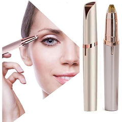 Trimmer Facial, Kaveny, pentru Sprancene, Incarcare USB, 1.5 x 13 cm, din ABS, Sampanie
