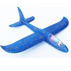 Avion Planor cu Pilot, Kaveny, Din Polistiren, Cu Lumini in Cabina Pilotului, Lungime 47 cm, Albastru