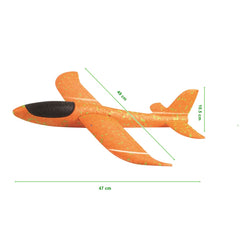 Avion Planor, in punga, Kaveny, din Polistiren, Lungime 47 cm, Portocaliu