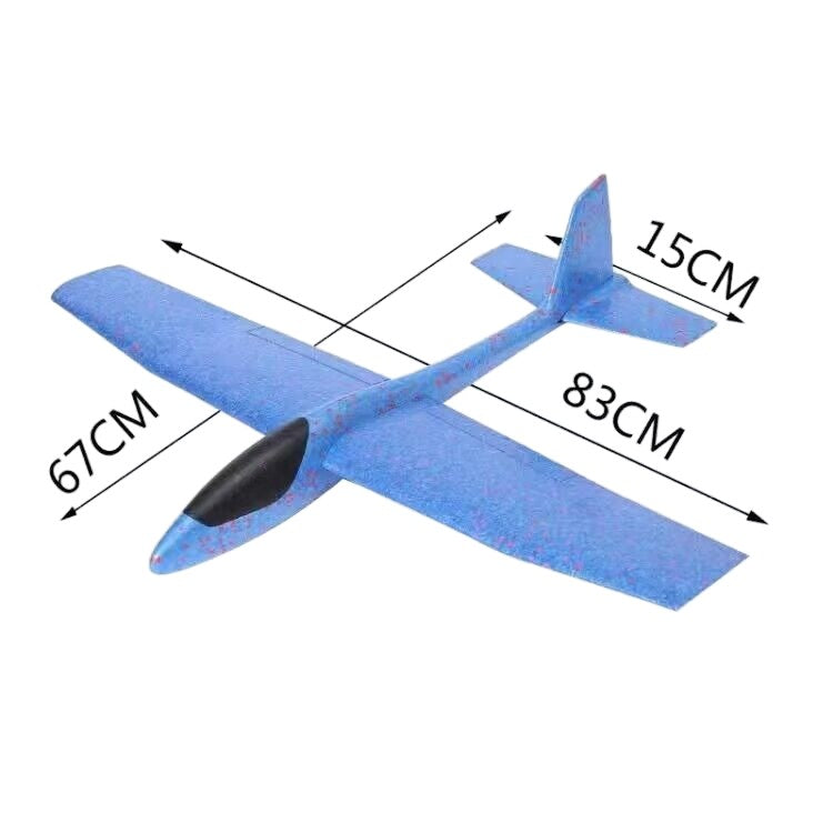Avion Planor Kaveny, din Polistiren, Lungime 85 cm , Jucarie Recreativa, Cascadorii, Albastru