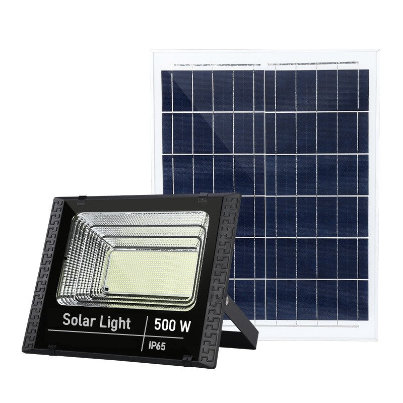 Proiector LED SMD 500W cu incarcare solara Kaveny, panou solar, cu telecomanda, suport prindere, material ABS, 18AH, 400 LED-uri, temperatura culoare 6500k, 32x26x9 cm, negru