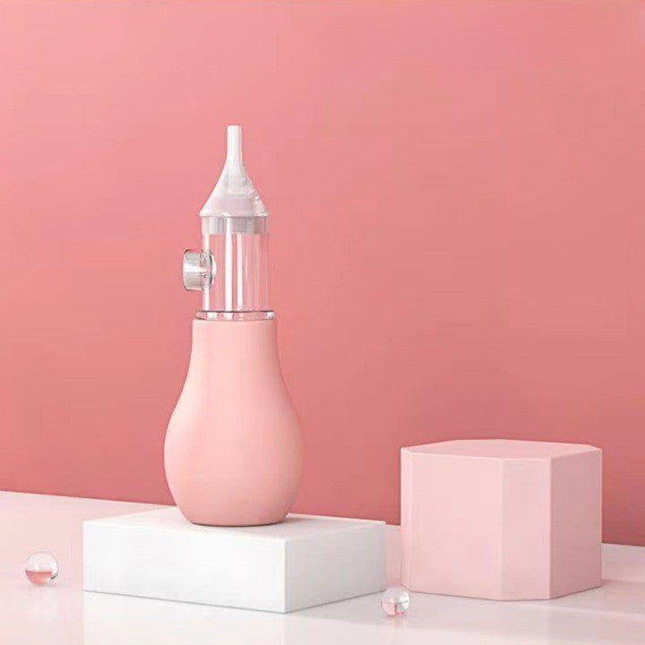 Set Aspirator Nazal pentru Copii, Kaveny, Manual, Anti-Reflux, cu Pompita, Usor de Curatat, Varf din Silicon, 11.2x4cm, Roz