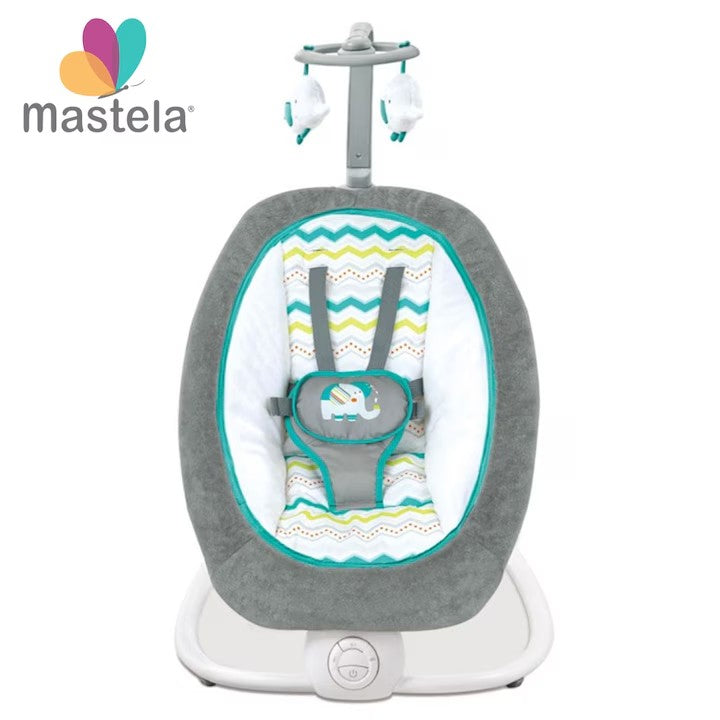 Pachet Bebe 2 in 1: Balansoar cu Vibratii Mastela + Set Diversificare 10 Piese Silicon | Relaxare si Hranire Sigura