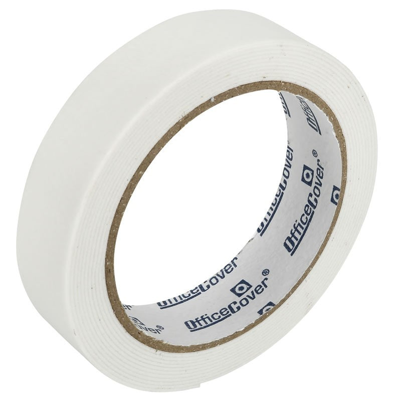 Banda dublu adeziva Office-Cover, buretata, 24mm x 3m, alb