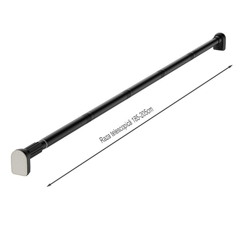 Bara Telescopica Multifunctionala, Kadeny, din Otel Inoxidabil si ABS, Utilizare Universala, Extensie 185 - 205 cm, Fara Perforare Perete, Negru