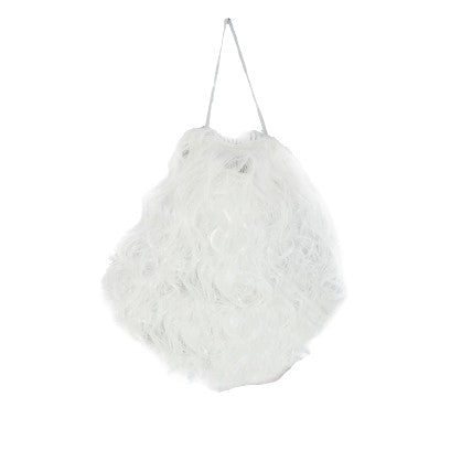 Barba Mos Craciun, prindere elastic, 36 cm, Alb