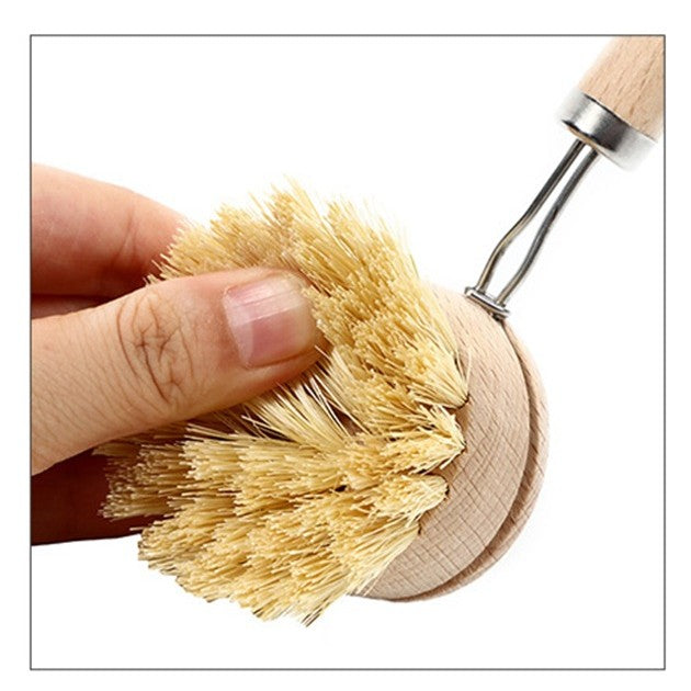 Perie de Curatat Vase si Alimente, Kadeny, din Lemn de Fag cu Coada, 24 x 5.8 cm, Perie din Sisal, Crem