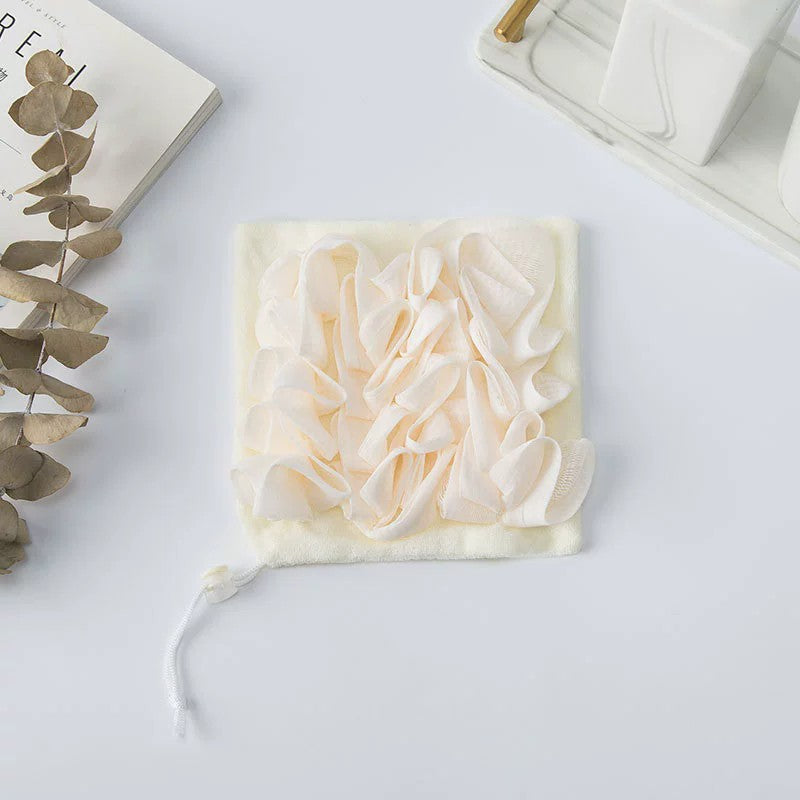 Prosop de Baie, Kadeny, 2in1, cu Burete din Plasa, 17 x 17 cm, Bej