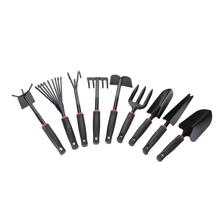 Set 9 Unelte de Gradina Kadeny, pentru Plantare Prelucrare Sol si Ingrijire Plante, Material PVC si cardboard, 25 x 14.5 cm, negru