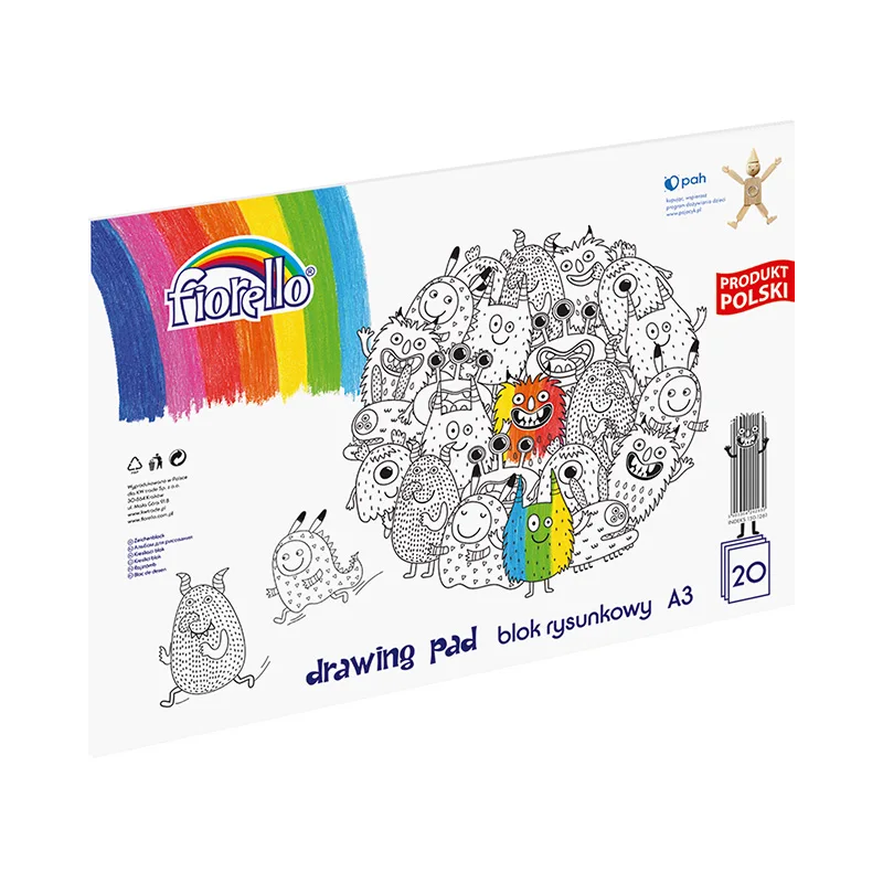 Bloc de desen A3 Fiorello, 20 file, 80g/mp, 150-1261
