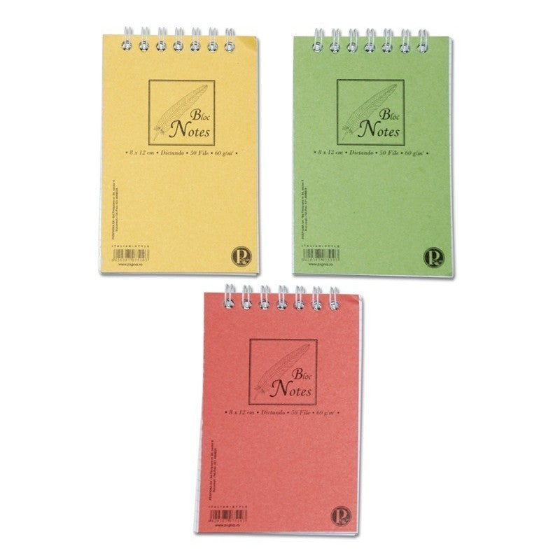 Blocnotes A7 Pigna Basic, 50 file, dictando, cu spira