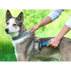 Pieptene pentru Parul de Animale, Kaveny, Dispozitiv de Ingrijire cu Doua Fete, Indepartarea parului, Albastru