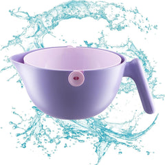 Bol cu Doua Straturi, Kadeny, pentru Fructe, Legume, cu Cos de Scurgere a Apei, 2L, din ABS+PP, 29.9 x 22.5 x 11.8 cm, Mov