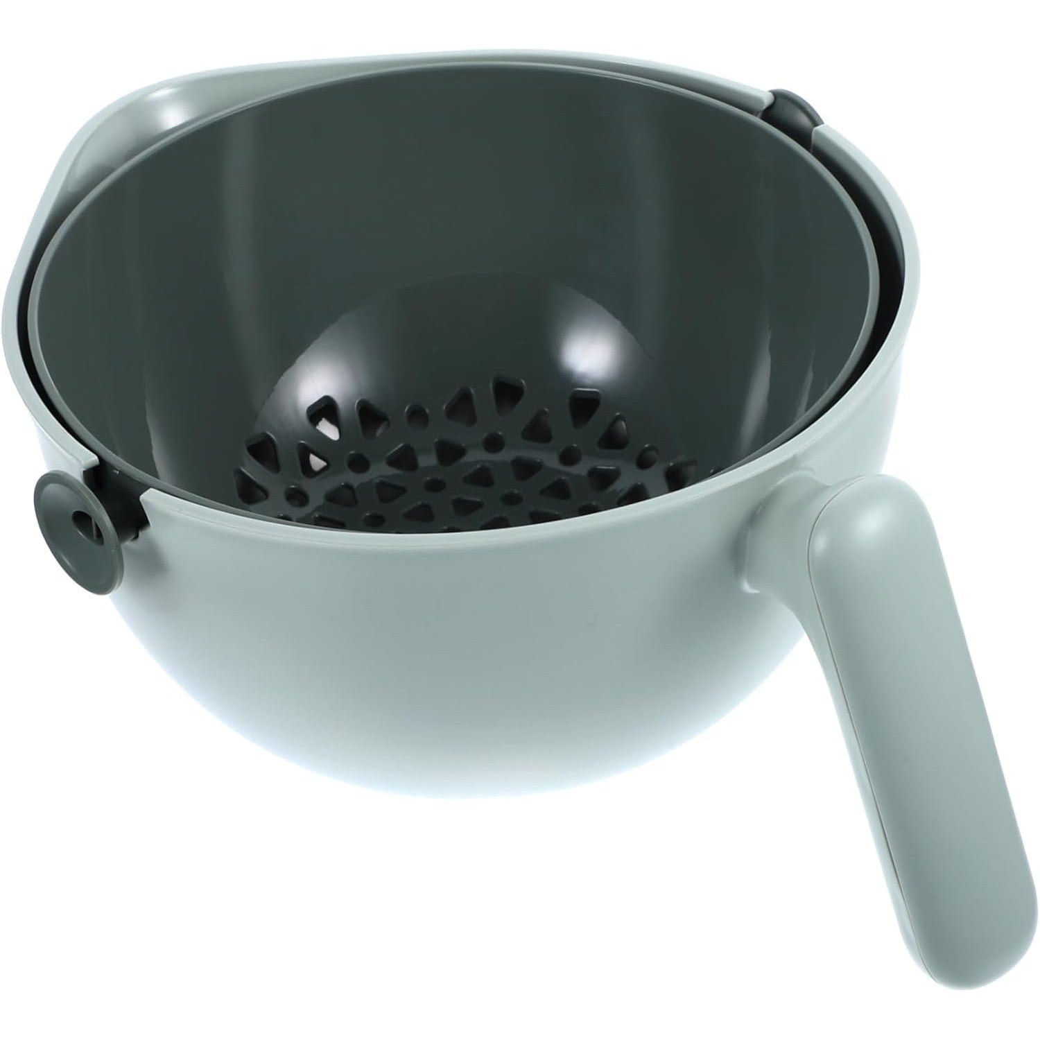 Bol cu Doua Straturi, Kadeny, pentru Fructe, Legume, cu Cos de Scurgere a Apei, 2L, din ABS+PP, 29.9 x 22.5 x 11.8 cm, Verde