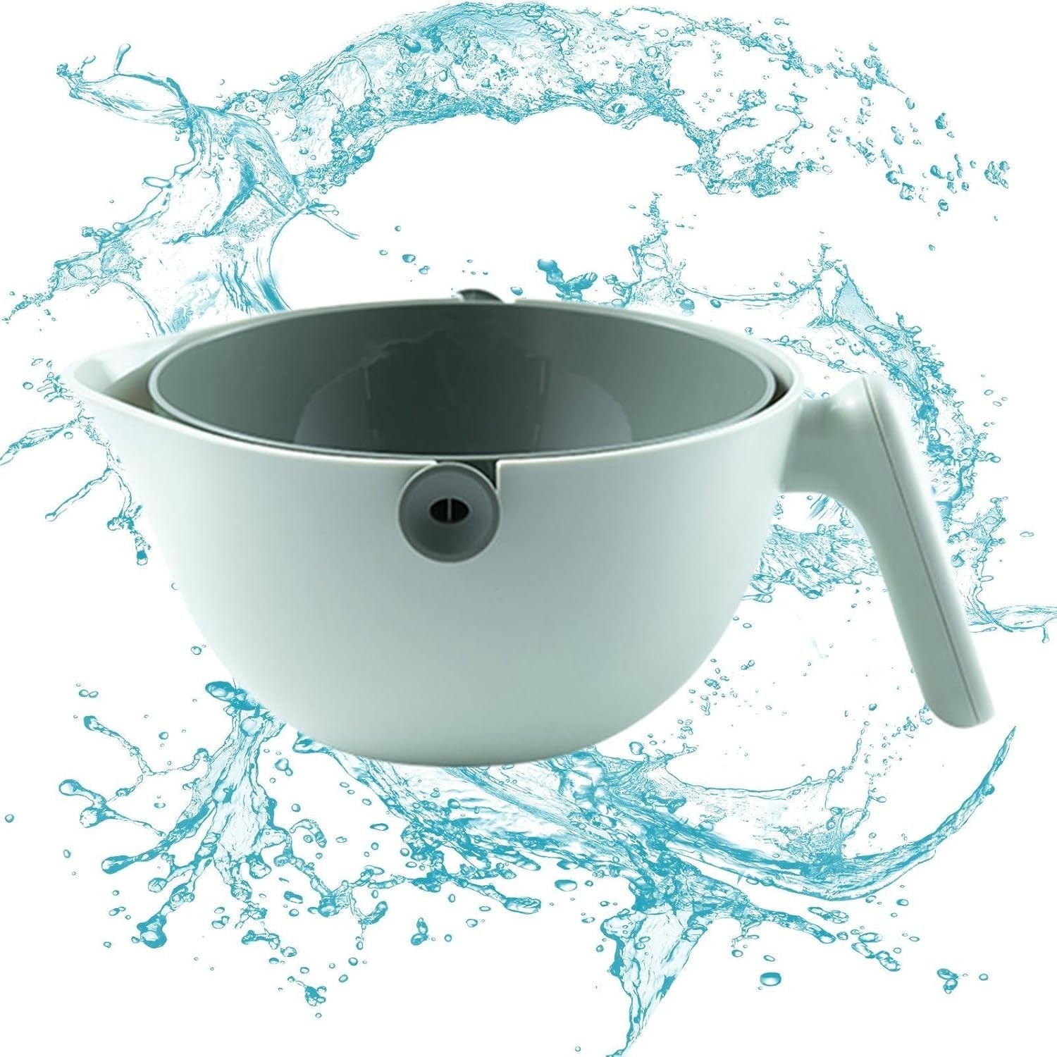 Bol cu Doua Straturi, Kadeny, pentru Fructe, Legume, cu Cos de Scurgere a Apei, 2L, din ABS+PP, 29.9 x 22.5 x 11.8 cm, Verde