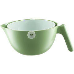 Bol cu Doua Straturi, Kadeny, pentru Fructe, Legume, cu Cos de Scurgere a Apei, 2L, din ABS+PP, 29.9 x 22.5 x 11.8 cm, Verde-Alb