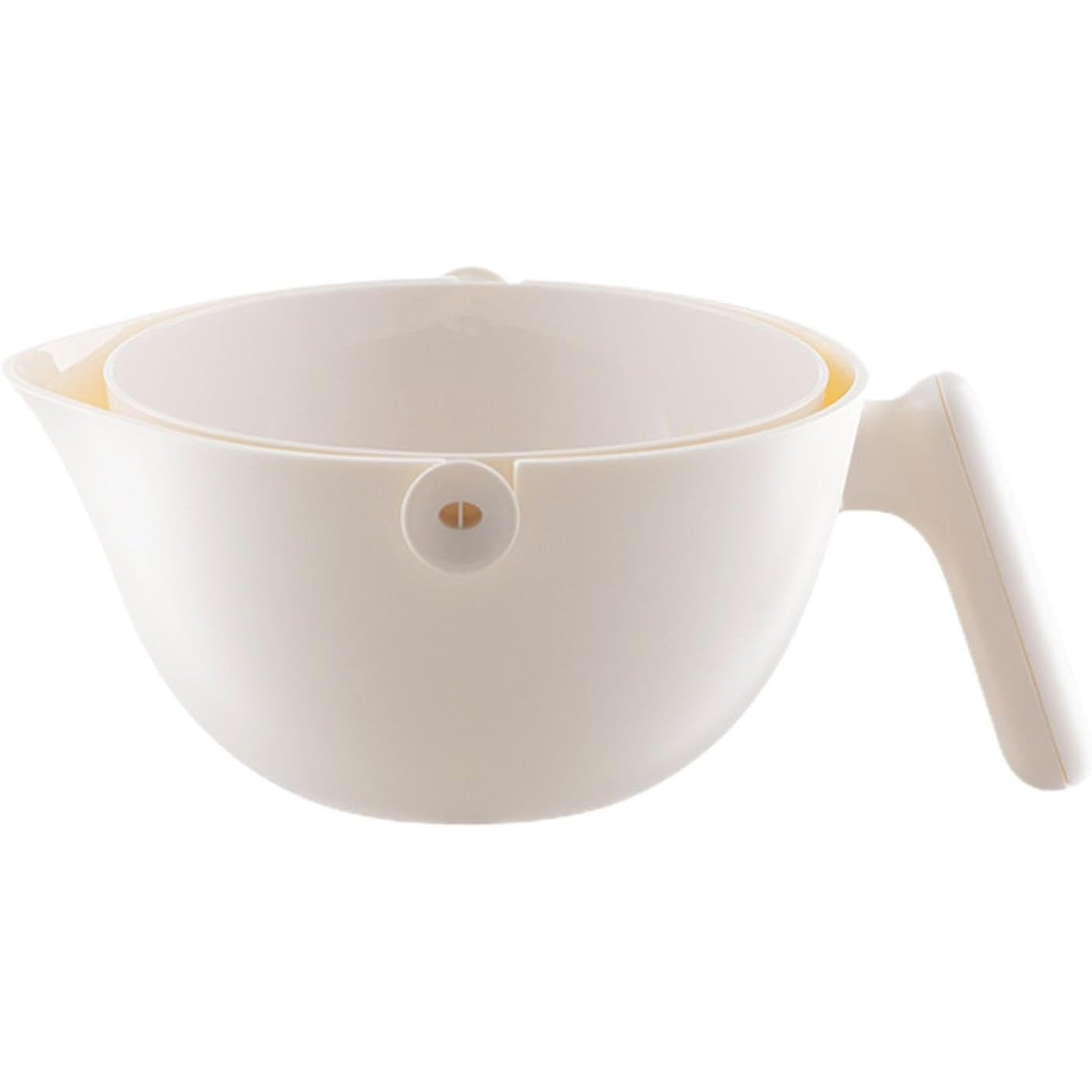 Bol cu Doua Straturi, Kadeny, pentru Fructe, Legume, cu Cos de Scurgere a Apei, 2L, din ABS+PP, 29.9 x 22.5 x 11.8 cm, Alb