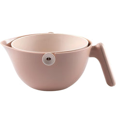 Bol cu Doua Straturi, Kadeny, pentru Fructe, Legume, cu Cos de Scurgere a Apei, 2L, din ABS+PP, 29.9 x 22.5 x 11.8 cm, Maro