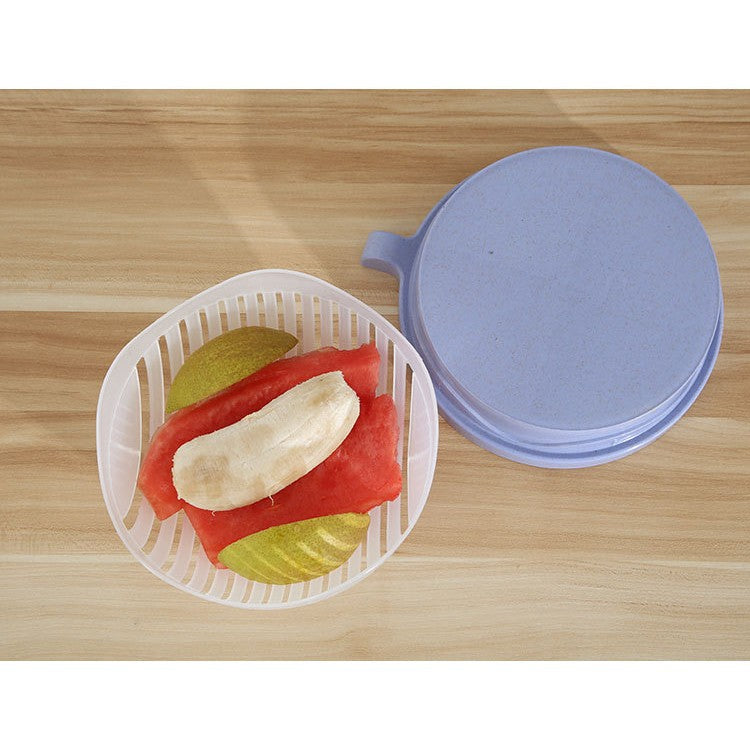 Bol Feliator pentru Salata, Kadeny, Castron Multifunctional pentru Legume si Fructe, pentru Spalat si Taiat Legumele, cu Scurgere si Tocator, Ergonomic, Protectie pentru Maini, 21x18.5x11.5 cm, Mov