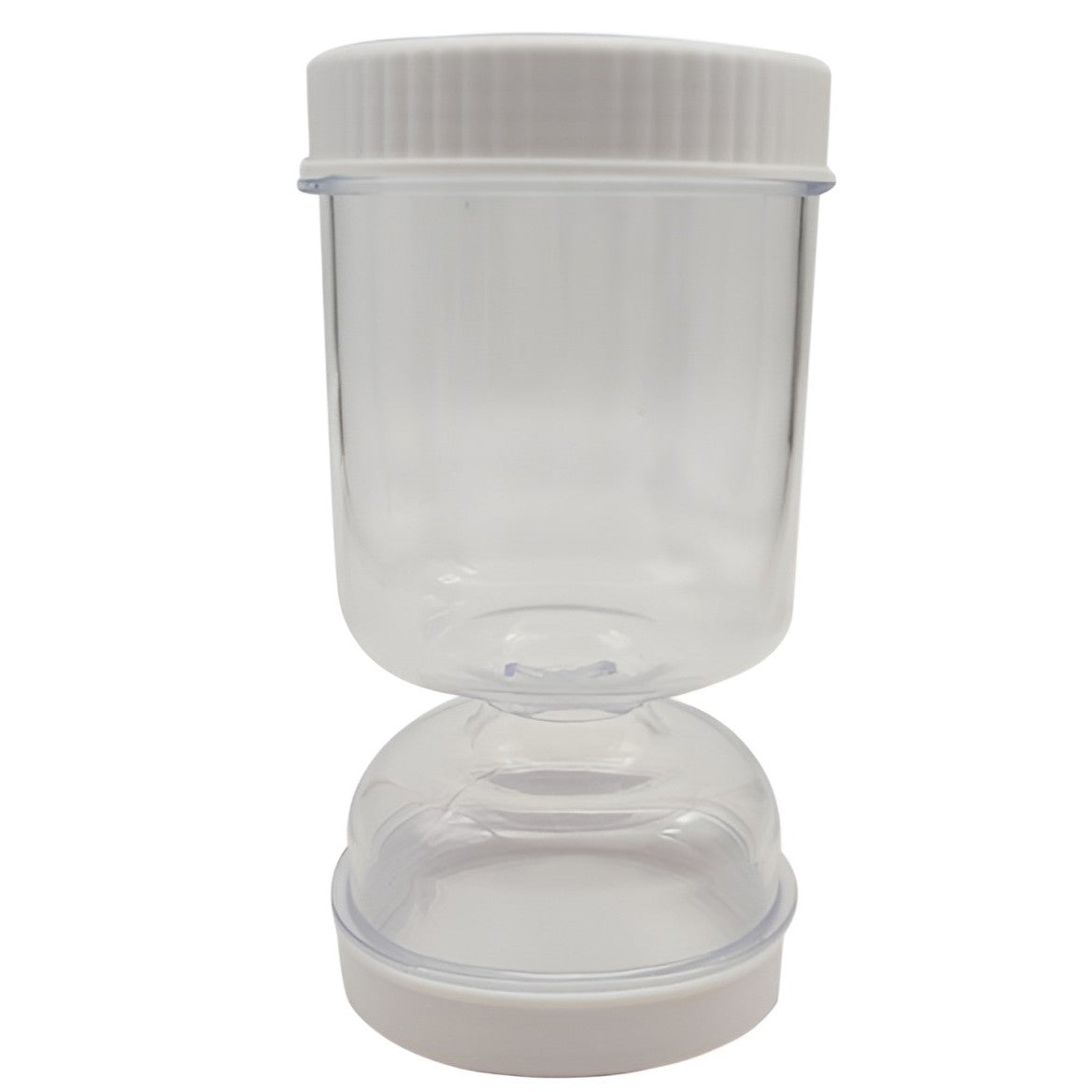 Borcan pentru Muraturi, Kadeny, cu Separator pentru Lichide, Ermetic, Termorezistent, Tip Clepsidra, 2 Furculite Incluse, ABS, Alb, 18x9x9 cm