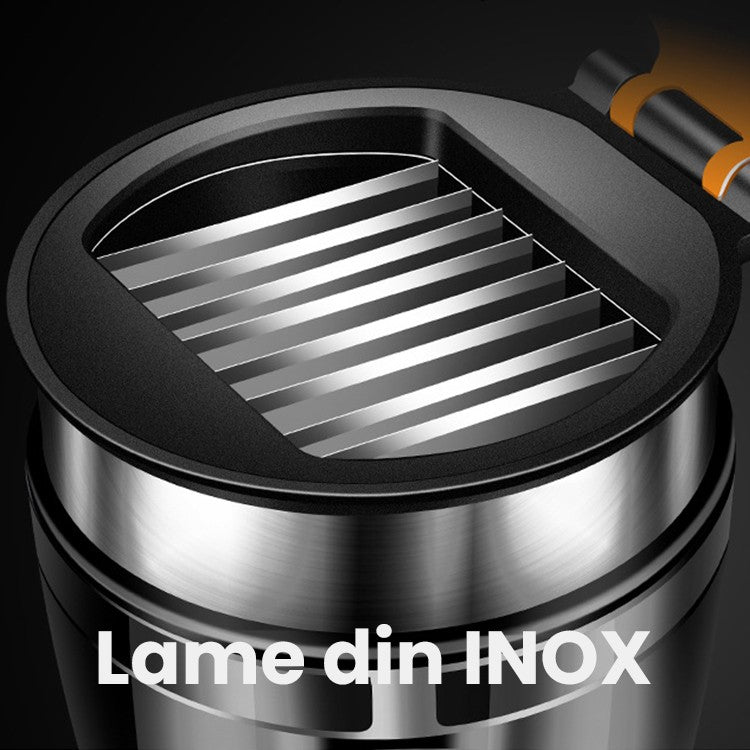 Borcan Feliator de Fructe si Legume, Kadeny, Lame in Inox Incorporate, Feliator pentru Fructe si Legume de Dimensiuni Mici si Medii, 10.5 x 6 cm, Negru