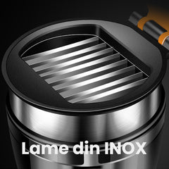 Borcan Feliator de Fructe si Legume, Kadeny, Lame in Inox Incorporate, Feliator pentru Fructe si Legume de Dimensiuni Mici si Medii, 10.5 x 6 cm, Negru