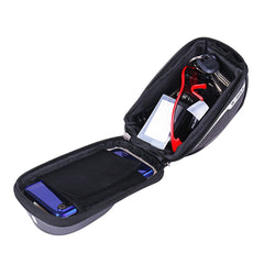 Borseta bicicleta impermeabila cu husa pentru telefon Kaveny, montare pe ghidon, compatibila cu telefoane de pana la 16 cm, spatiu depozitare, 18.5x9.5 cm, rosu