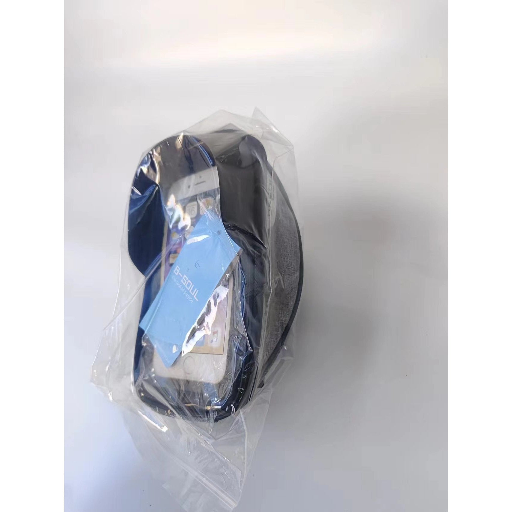 Borseta bicicleta impermeabila cu husa pentru telefon Kaveny, montare pe ghidon, compatibila cu telefoane de pana la 16 cm, spatiu depozitare, 18.5x9.5 cm, gri