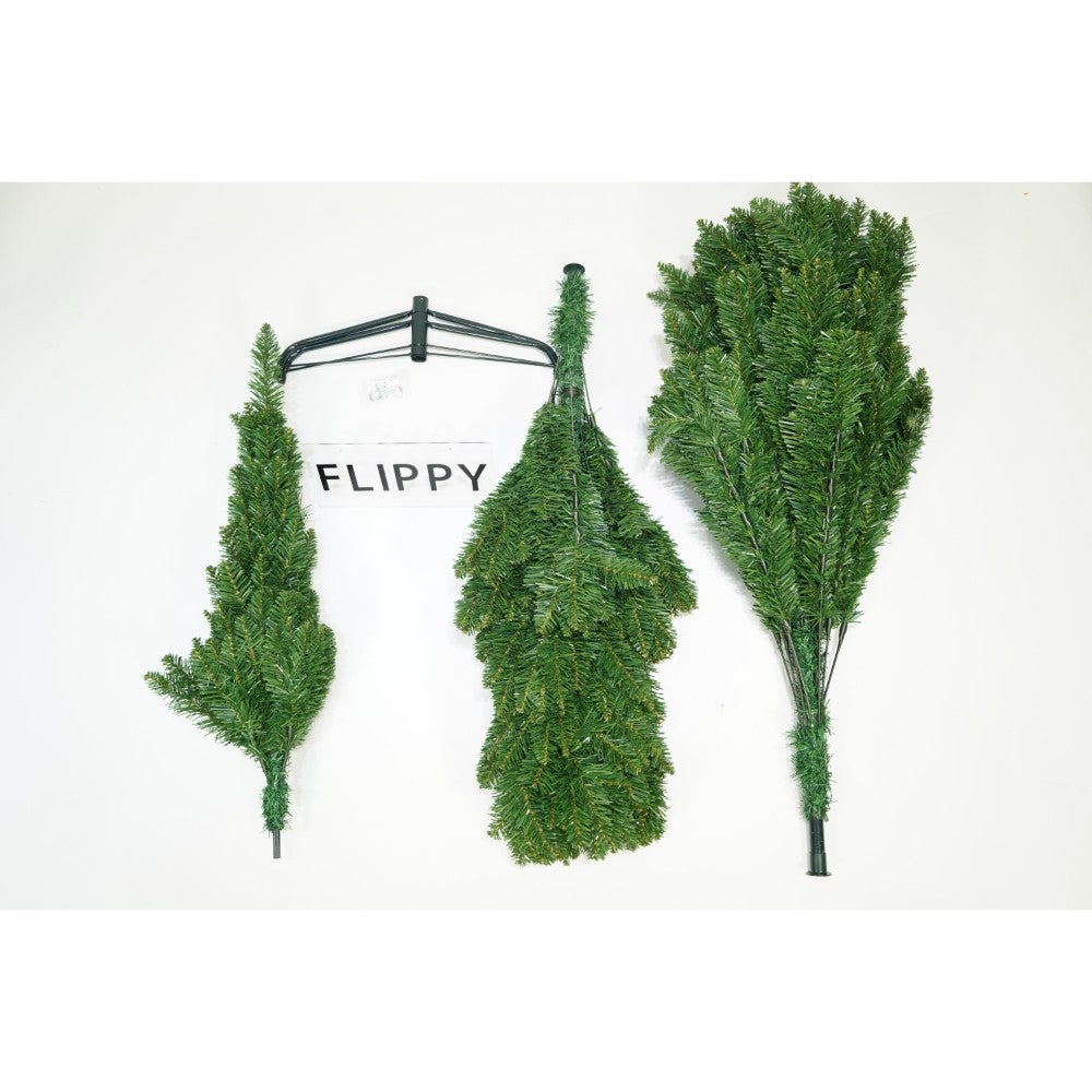 Brad artificial de Craciun, clasic, pentru interior/exterior, inaltime 180 cm, diametru 95 cm, 463 ramuri, Kadeny, verde, suport metalic inclus