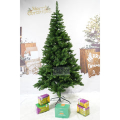 Brad artificial de Craciun, clasic, pentru interior/exterior, inaltime 180 cm, diametru 95 cm, 463 ramuri, Kadeny, verde, suport metalic inclus