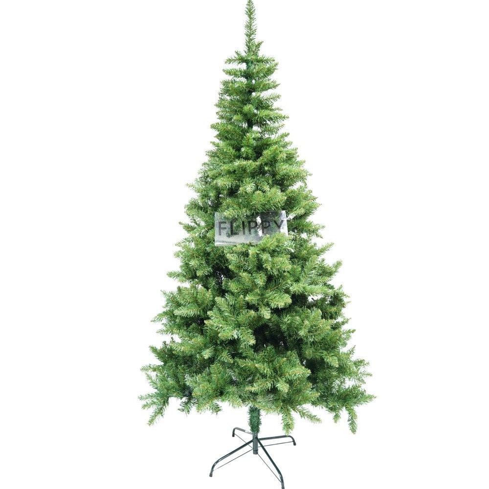 Brad artificial de Craciun, clasic, pentru interior/exterior, inaltime 180 cm, diametru 95 cm, 463 ramuri, Kadeny, verde, suport metalic inclus