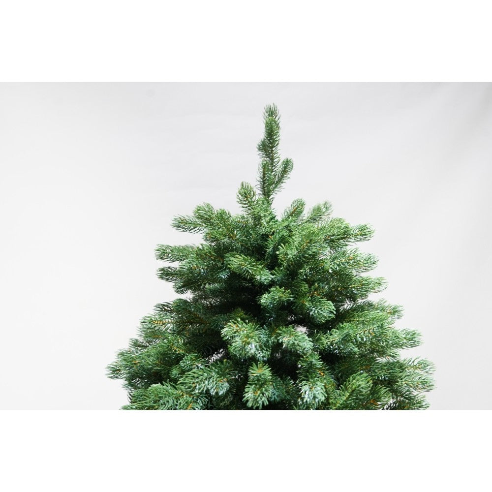 Brad artificial de Craciun, clasic, pentru interior/exterior, inaltime 210 cm, diametru 138 cm, 858 ramuri, Kadeny, verde, suport metalic inclus