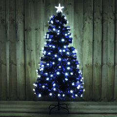 Brad Artificial de Craciun din Fibra Optica 1.2 m Albastru cu Suport Metalic Inclus