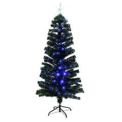 Brad Artificial de Craciun din Fibra Optica 1.2 m Albastru cu Suport Metalic Inclus