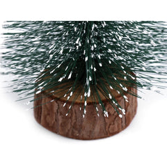 Brad artificial de craciun, ornament pentru masa, pe suport lemn, 40 cm inaltime, Argintiu