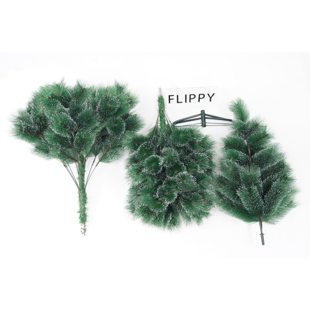 Brad artificial de Craciun tip pin nins, pentru interior/exterior, inaltime 150 cm, Kadeny, verde, suport metalic inclus