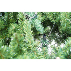 Brad artificial de Craciun tip pin, pentru interior/exterior, inaltime 210 cm, diametru 125 cm, 980 ramuri, Kadeny, verde, suport metalic inclus