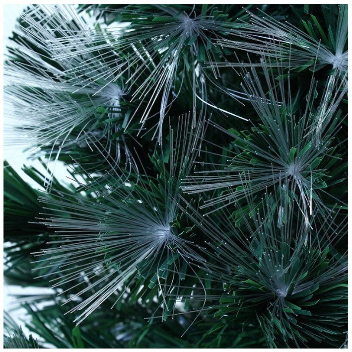 Brad Artificial Luminos de Craciun, Kadeny, 1.8 m inaltime , Ramuri cu Fibra Optica, Multicolor, Suport Metalic Inclus