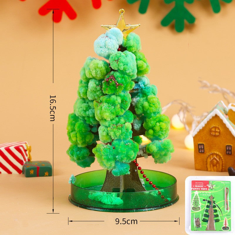 Brad Copac de Hartie Infloritor pe Apa, Kadeny, Jucarie Brad Magic Infloritor de Craciun, Crestere Lenta in 8-24 h, Decoratiune de Craciun, 16.5 x 9.5 x 9.5 cm, Verde