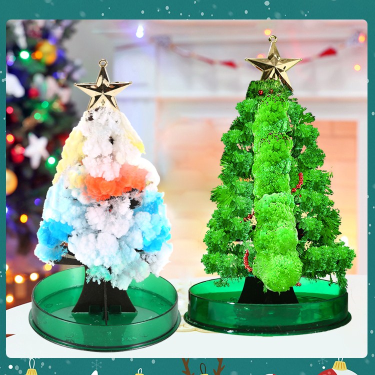 Brad Copac de Hartie Infloritor pe Apa, Kadeny, Jucarie Brad Magic Infloritor de Craciun, Crestere Lenta in 8-24 h, Decoratiune de Craciun, 16.5 x 9.5 x 9.5 cm, Verde