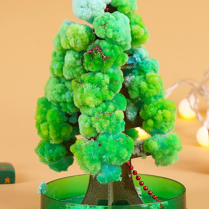 Brad Copac de Hartie Infloritor pe Apa, Kadeny, Jucarie Brad Magic Infloritor de Craciun, Crestere Lenta in 8-24 h, Decoratiune de Craciun, 16.5 x 9.5 x 9.5 cm, Verde