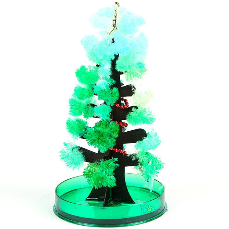 Brad Copac de Hartie Infloritor pe Apa, Kadeny, Jucarie Brad Magic Infloritor de Craciun, Crestere Lenta in 8-24 h, Decoratiune de Craciun, 16.5 x 9.5 x 9.5 cm, Verde