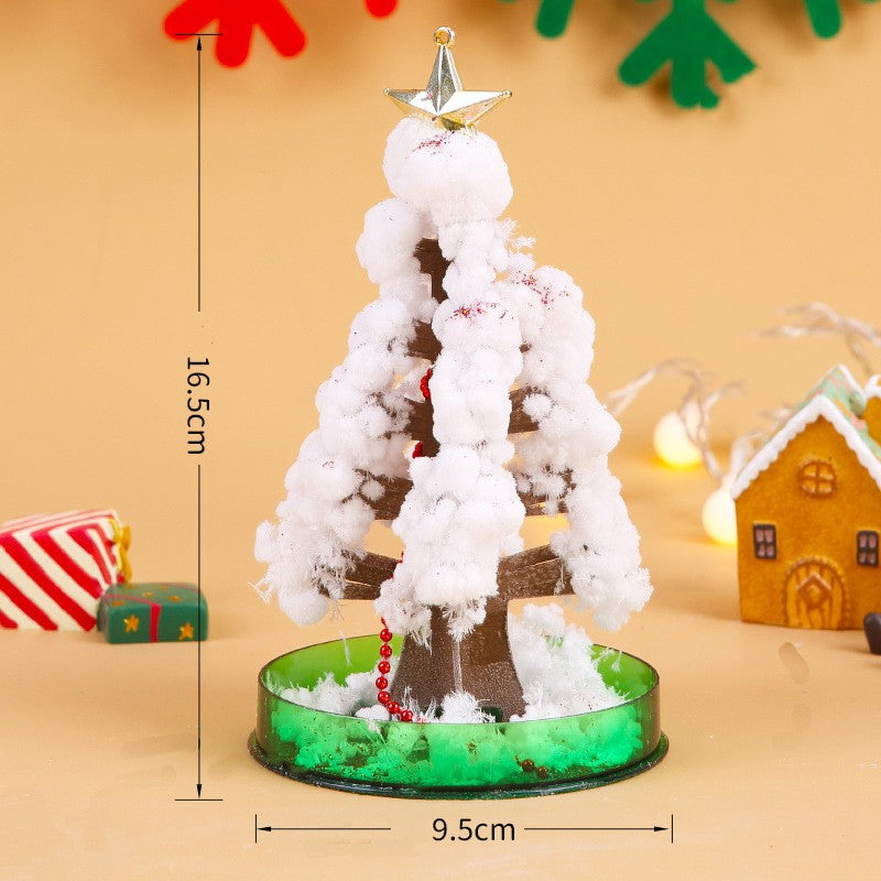 Brad Copac de Hartie Infloritor pe Apa, Kadeny, Jucarie Brad Magic Infloritor de Craciun, Crestere Lenta in 8-24 h, Decoratiune de Craciun, 16.5 x 9.5 x 9.5 cm, Alb