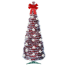 Brad de Craciun artificial cu luminite, tip pop-up, inaltime 210 cm, multicolor